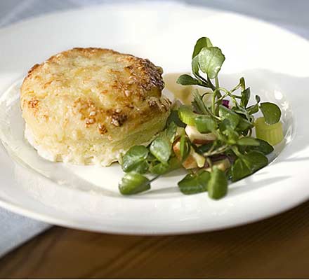 Double-baked cheddar soufflés