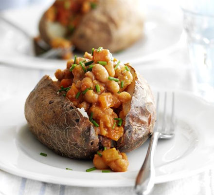 Jacket potatoes with home-baked beans