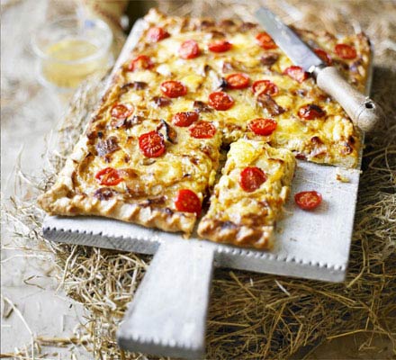 Smoky cheese & onion tart