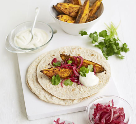 Spiced Indian potato wraps