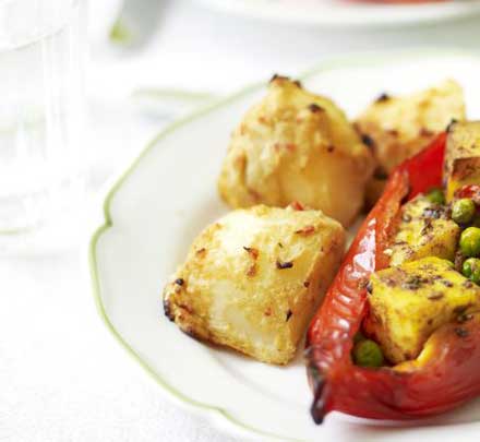 Yogurt & spice crusted roast potatoes