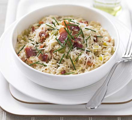 Leek & bacon risotto