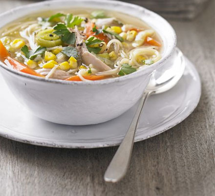 Chicken, sweetcorn & noodle soup