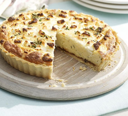 Double cheese & onion soufflé tart