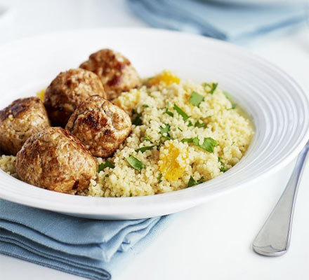 Moroccan turkey meatballs with citrus couscous