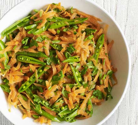 Carrot & sugar snap salad