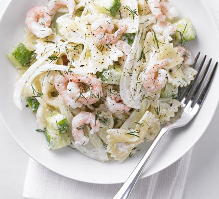 Prawn, dill & cucumber pasta