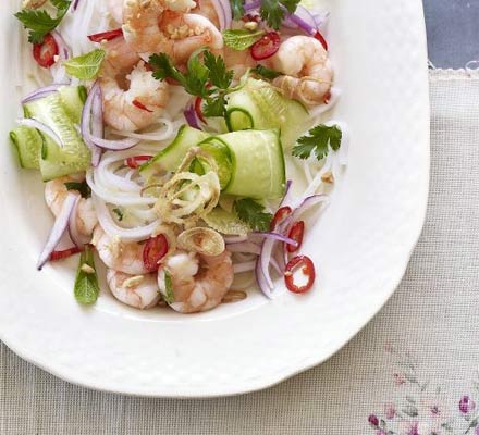 Vietnamese prawn & noodle salad with crispy shallots