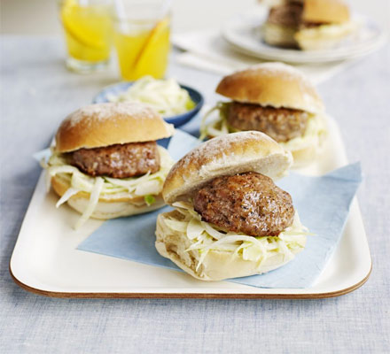 Pork & fennel burgers with fennel slaw