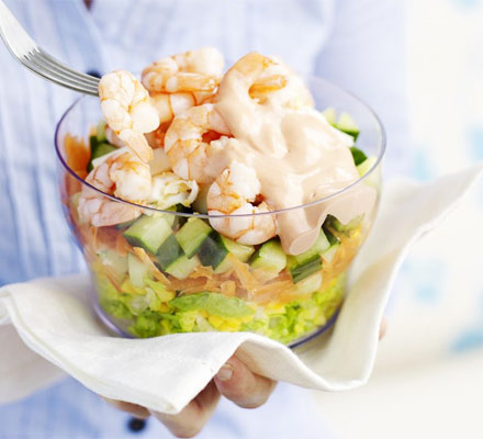 Prawn layered salad