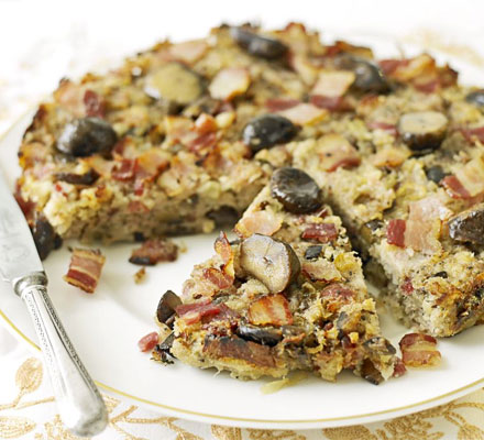 Chestnut & bacon cake