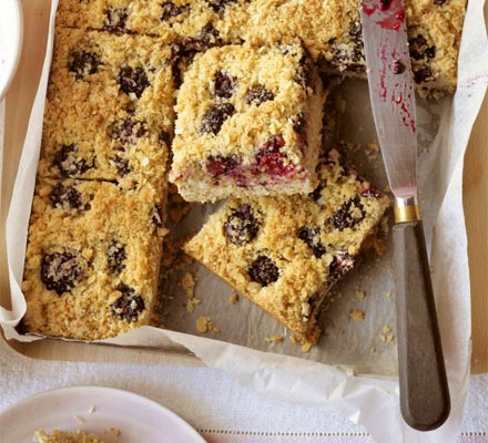 Blackberry & coconut squares