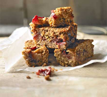 Sticky plum flapjack bars