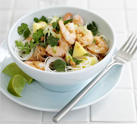 Prawn rice noodle salad