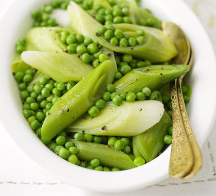 Leeks & peas in lemon butter