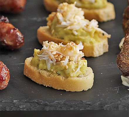 Crab & avocado sesame toasts