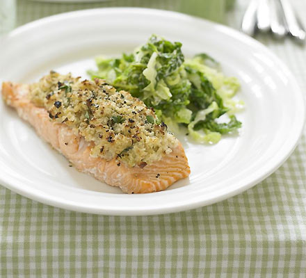 Horseradish baked salmon