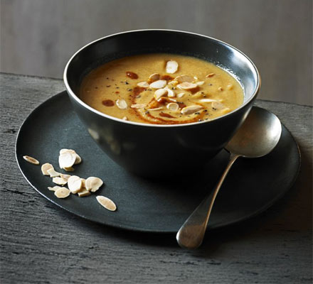 Moroccan spiced cauliflower & almond soup