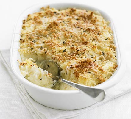 Garlic mash potato bake