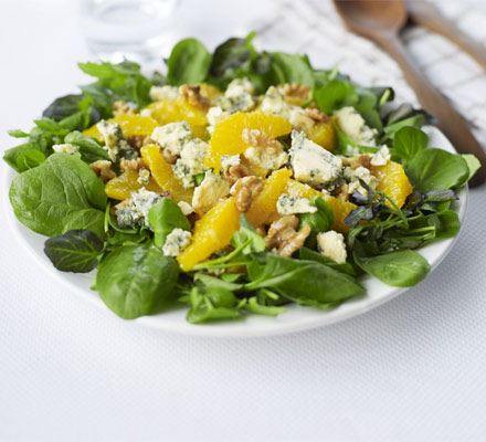 Orange, walnut & stilton salad