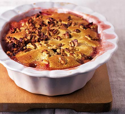 Plum & apple cobbler