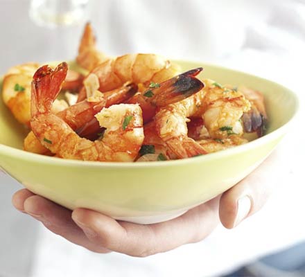 Garlicky prawns with sherry