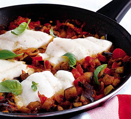 Haddock in tomato basil sauce