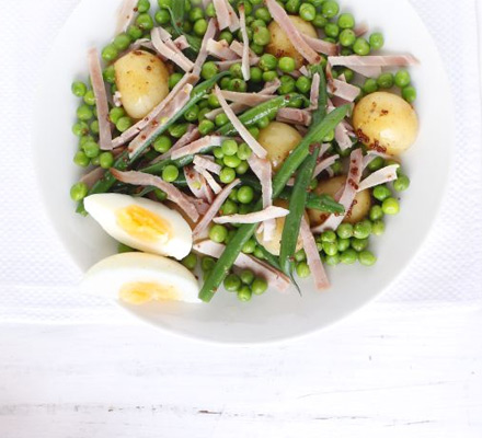 Bean, ham & egg salad