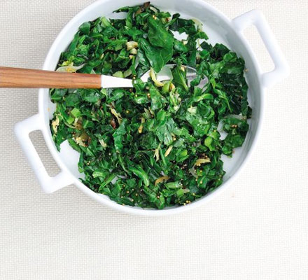 Spring cabbage with mustard seeds