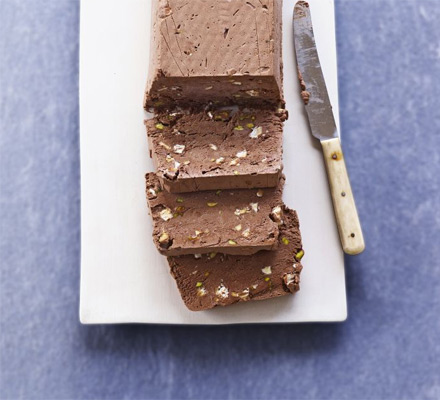 Chocolate, pistachio & nougat semi-freddo