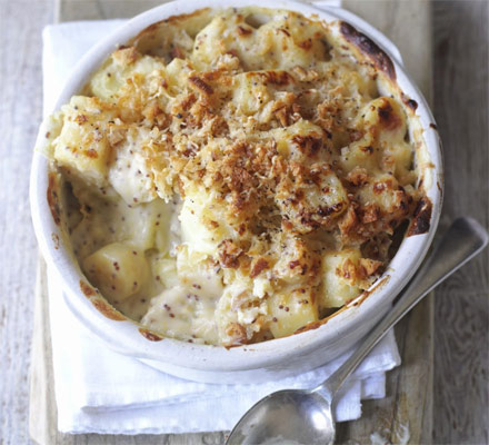 Honey-mustard parsnip & potato bake