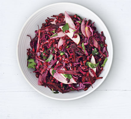 Red cabbage, beetroot & apple salad