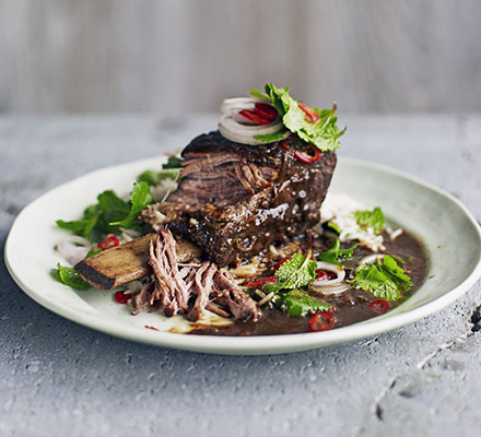 Asian short ribs with herb salad