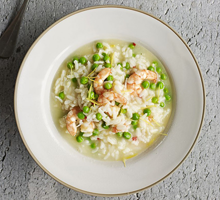 Lemony prawn & pea pressure cooker risotto