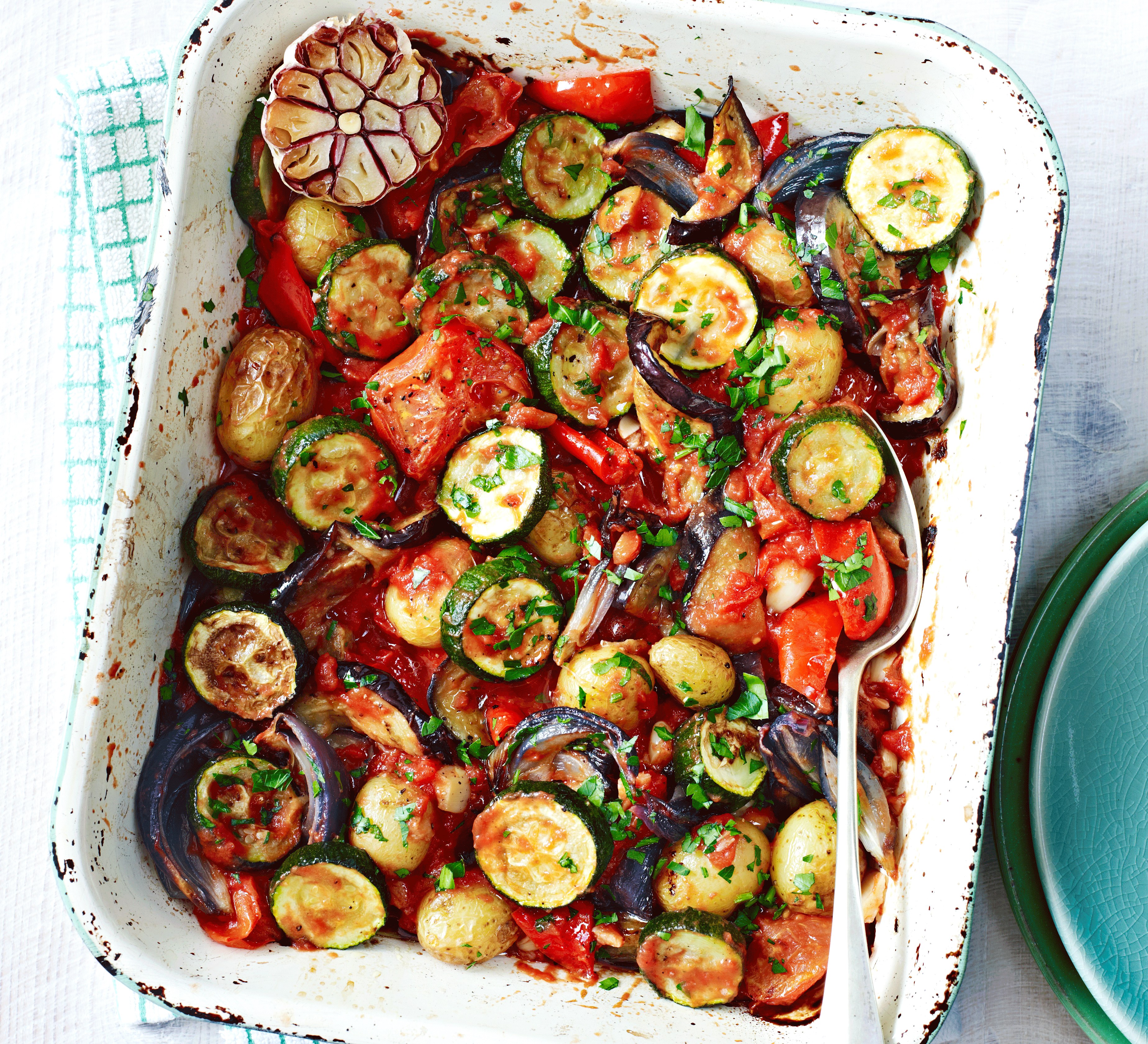 Roasted summer vegetable casserole