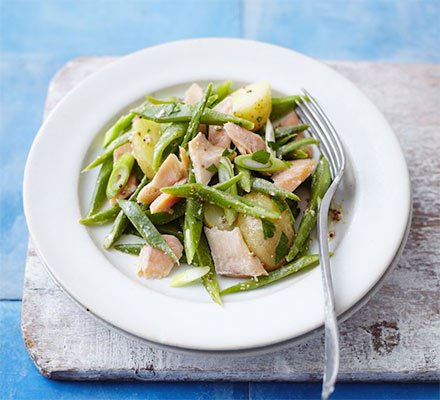 Runner bean, smoked trout & potato salad