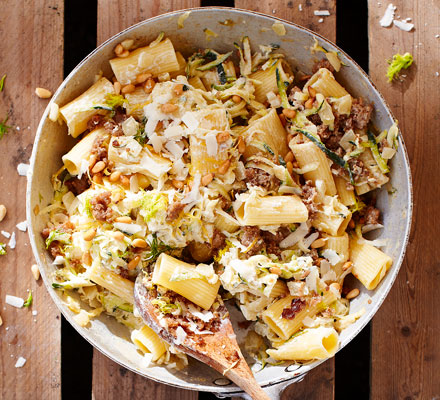 Sausage & courgette rigatoni