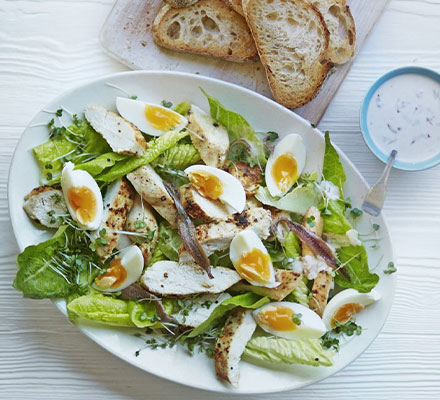 Skinny chicken Caesar salad