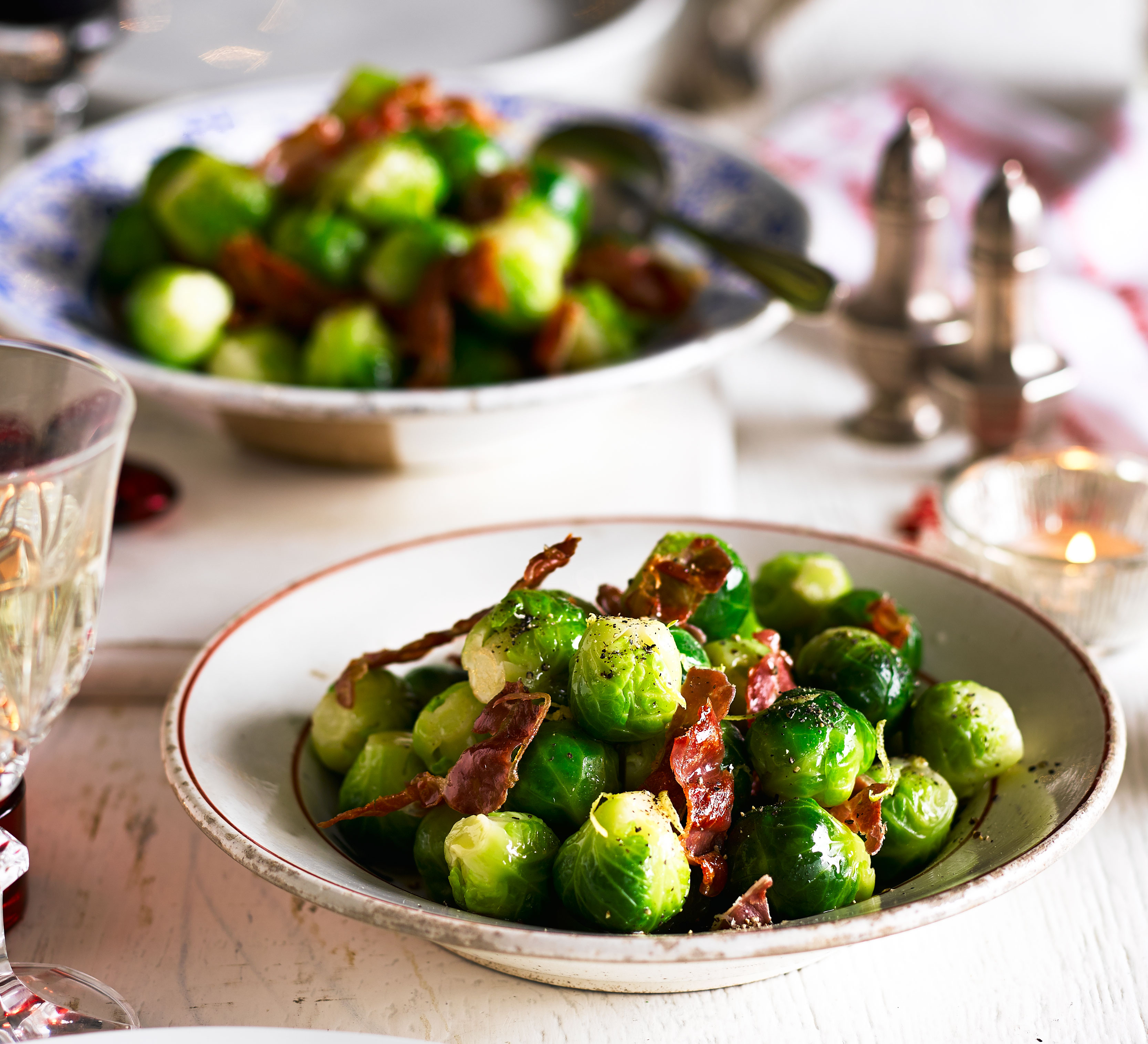 Sprouts with crispy prosciutto