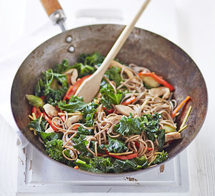 Chicken, kale & sprout stir-fry