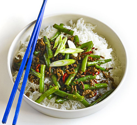 Sichuan-style pork & green bean stir-fry