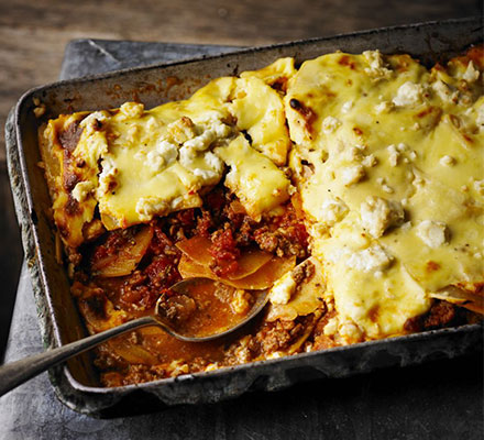 Swede, lamb & feta bake