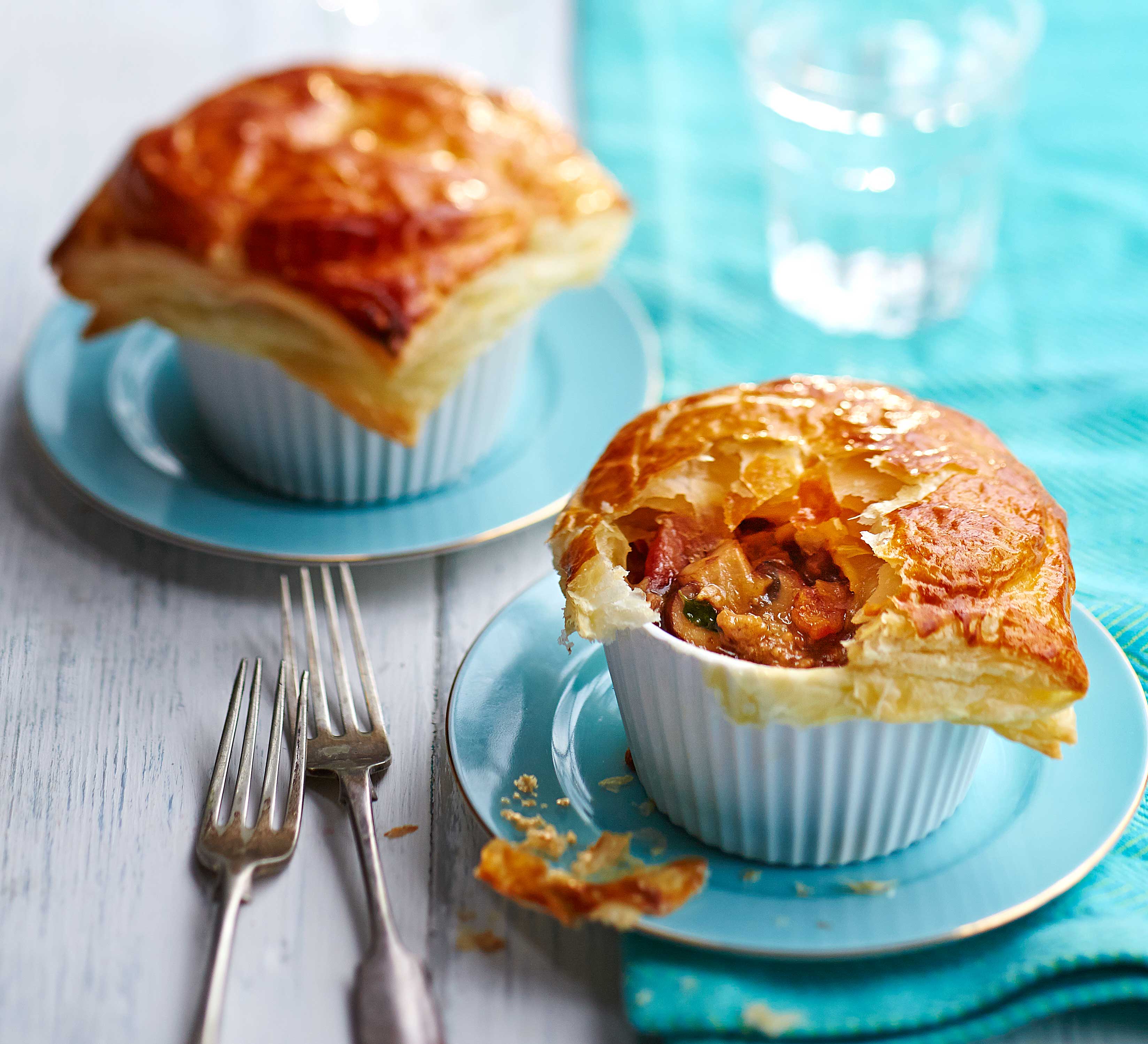 Turkey & mushroom pot pies