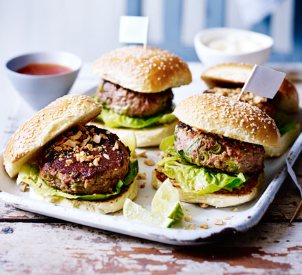 Vietnamese pork & peanut burgers