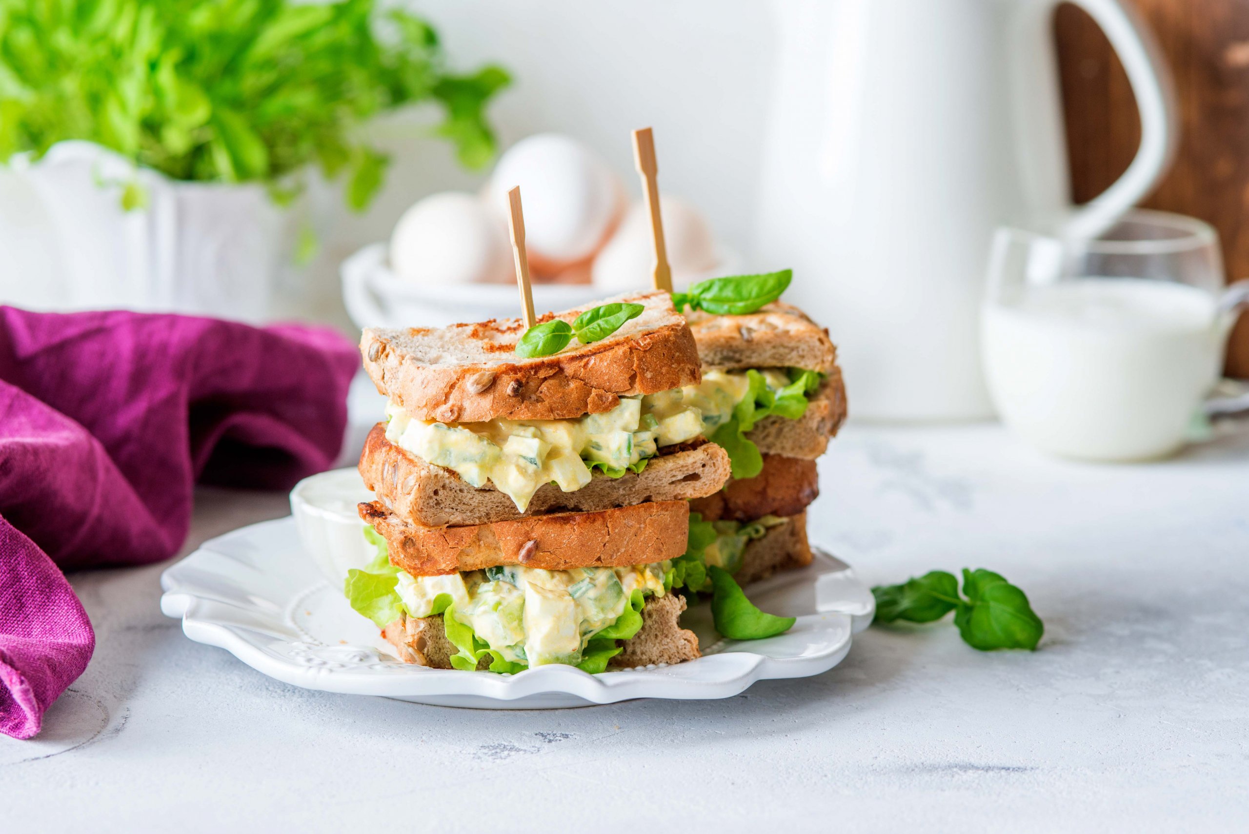 Egg mayo & watercress rolls