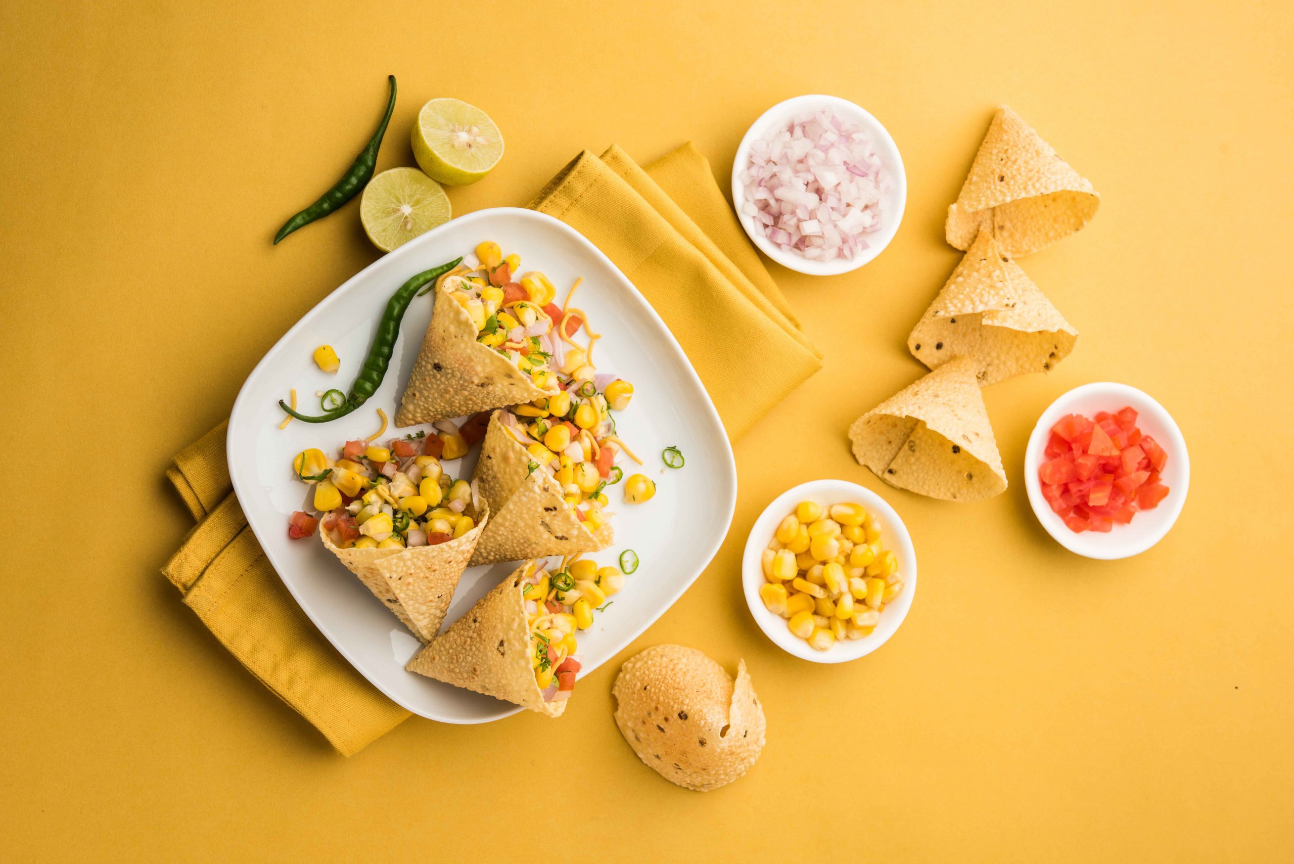 Tikka jackfruit mini poppadums